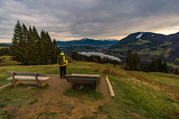 Colorful autumn hike near Immenstadt
