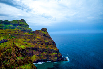 Beautiful, rocky coastline landscape in Cape Verde
