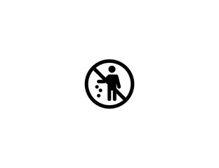 No Littering vector flat icon. Isolated Do Not Litter Sign emoji illustration symbol