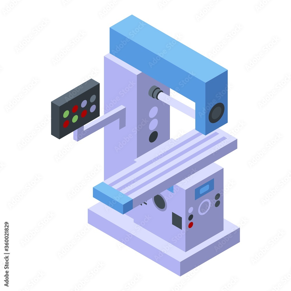 Poster laser milling machine icon. isometric of laser milling machine vector icon for web design isolated o