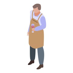 Winemaker icon. Isometric of winemaker vector icon for web design isolated on white background