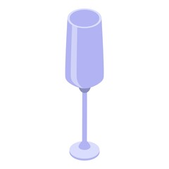 Wine glass icon. Isometric of wine glass vector icon for web design isolated on white background