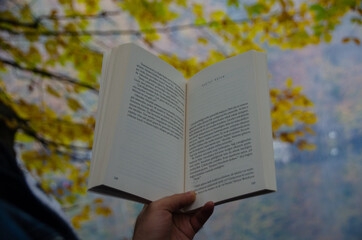 man reading a book