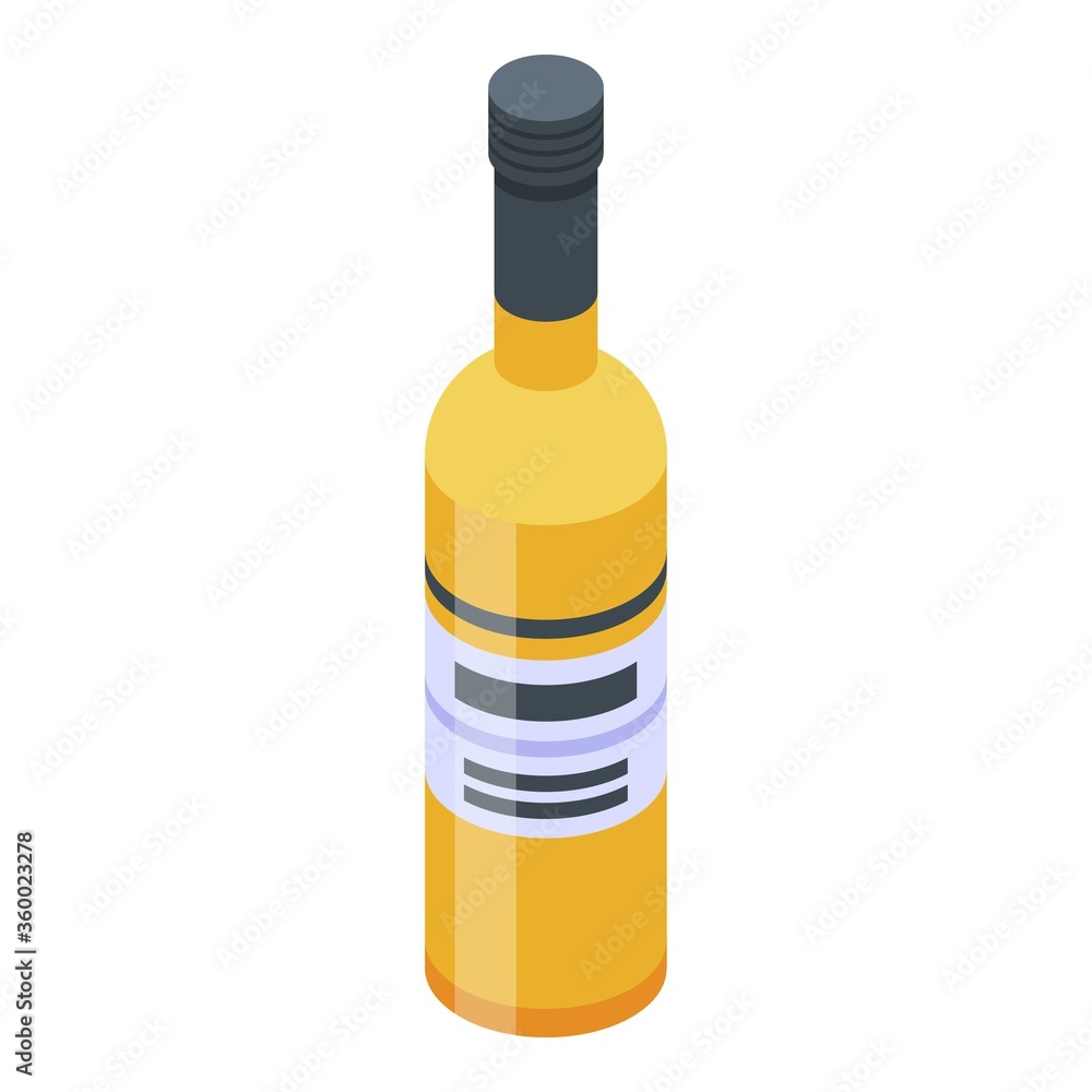 Poster sauvignon wine bottle icon. isometric of sauvignon wine bottle vector icon for web design isolated o