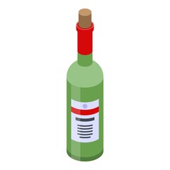 Restaurant wine bottle icon. Isometric of restaurant wine bottle vector icon for web design isolated on white background