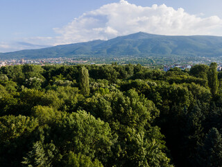 Aerial view of South Park in Sofia, Bulgaria