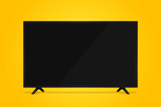 uhd smart tv on yellow background