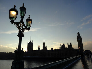 Fototapeta na wymiar The Westminster Bridge, Westminster and Big Ben.