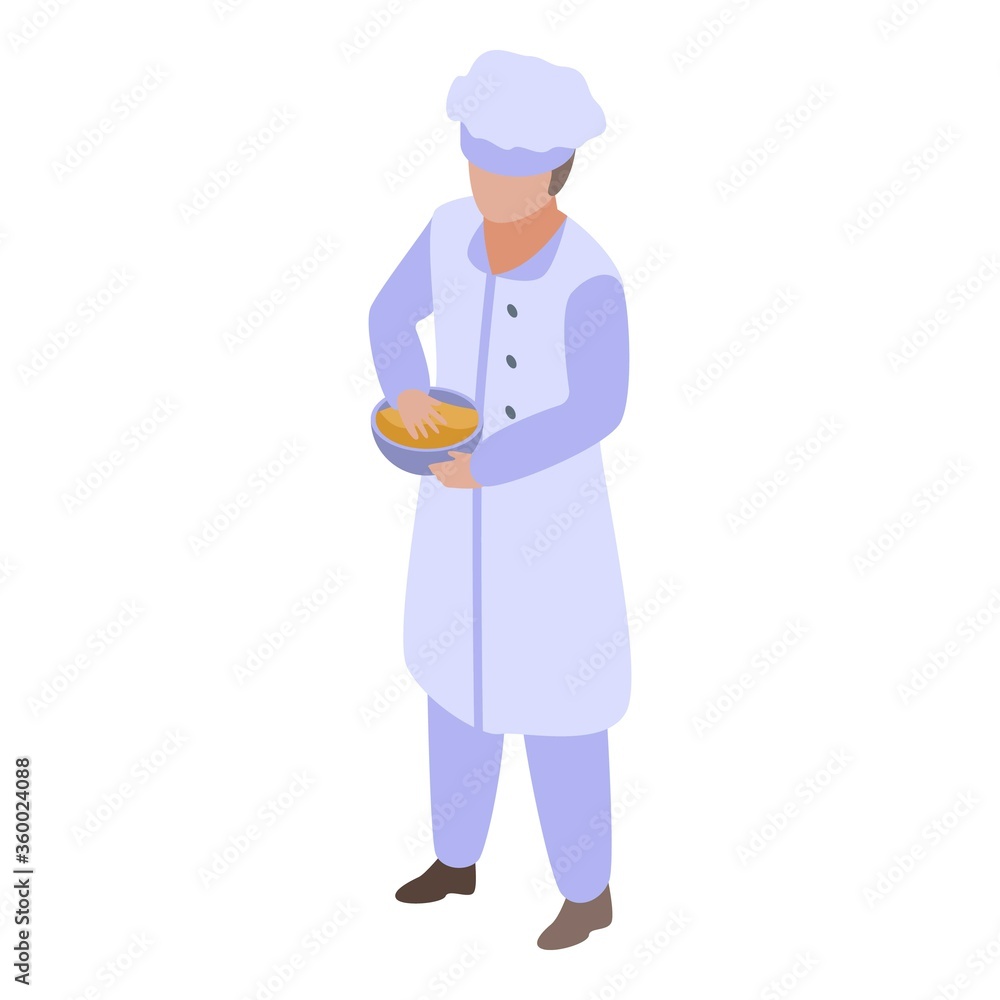 Poster chef baker icon. isometric of chef baker vector icon for web design isolated on white background