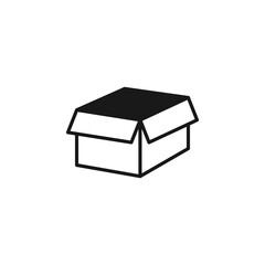 Box icon flat vector illustration