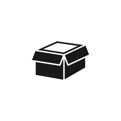 Box icon flat vector illustration