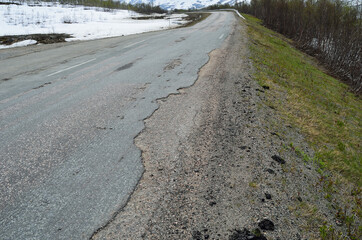 damaged road surface