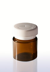 isolated medicine glass bottle on the white background