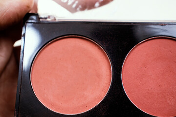 box of three color blush. makeup concept