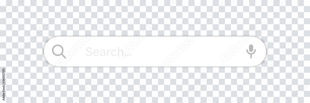 Poster search bar. vector isolated web element. search bar box with shadow. internet technology www. stock 
