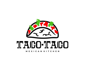 Mexican taco and carnitas, food, logo design. Restaurant, catering, food truck and street food, vector design and illustration