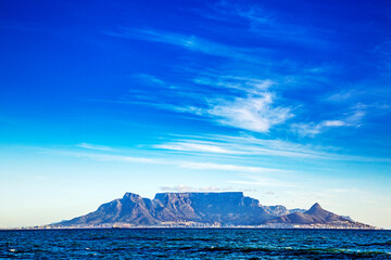 Table Mountain in Beautiful Blue Skies
