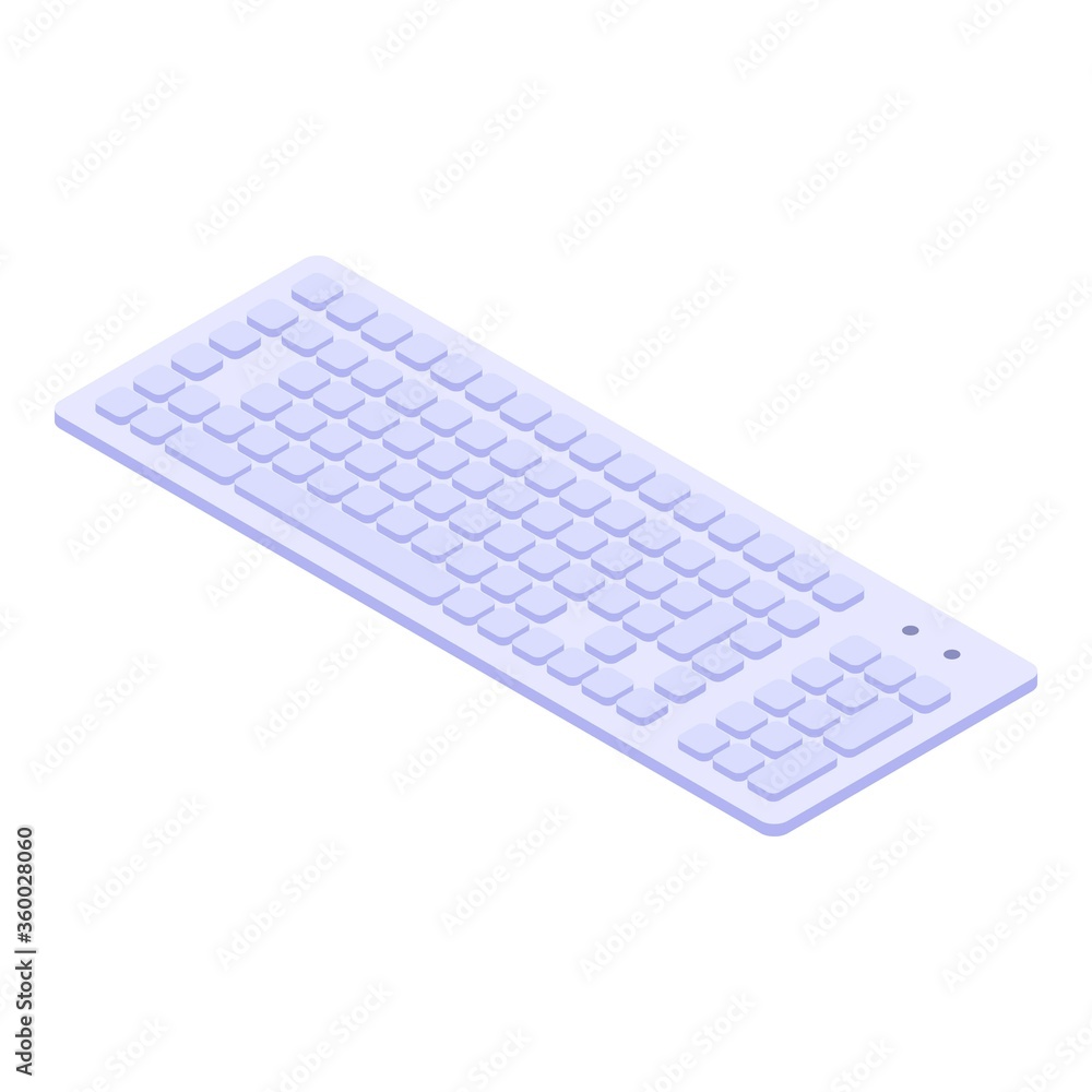Poster computer keyboard icon. isometric of computer keyboard vector icon for web design isolated on white 