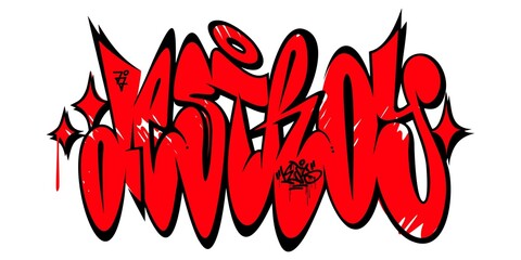 Abstract Word Destroy Graffiti Style Font Lettering Vector Illustration Art