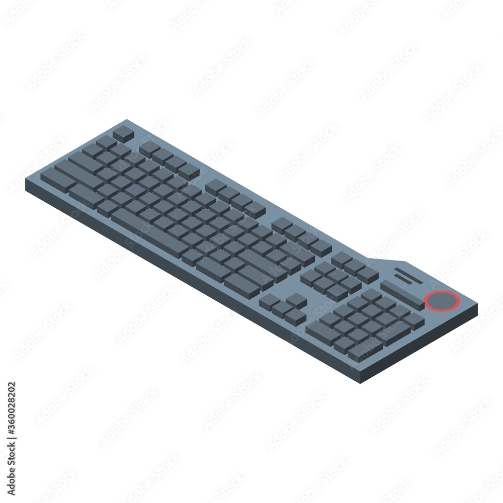 Poster workplace keyboard icon. isometric of workplace keyboard vector icon for web design isolated on whit