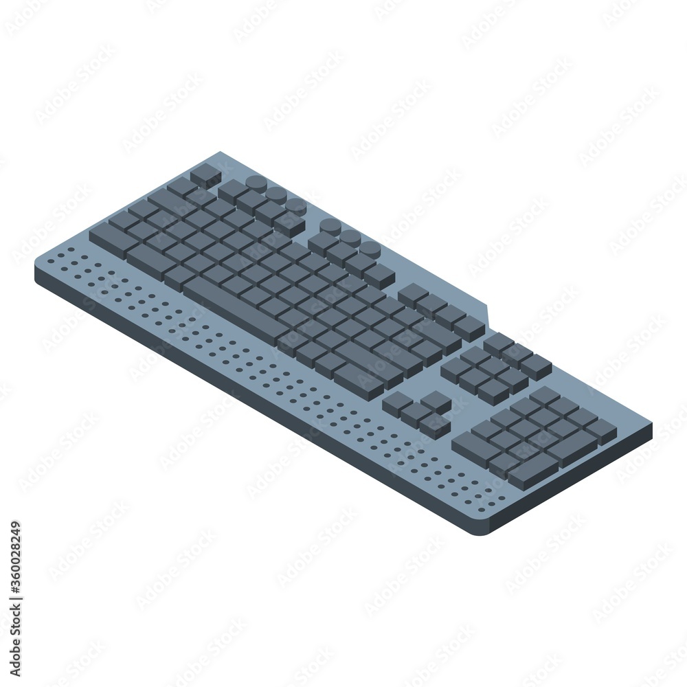 Poster button keyboard icon. isometric of button keyboard vector icon for web design isolated on white back