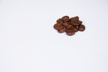Coffee beans on a white background