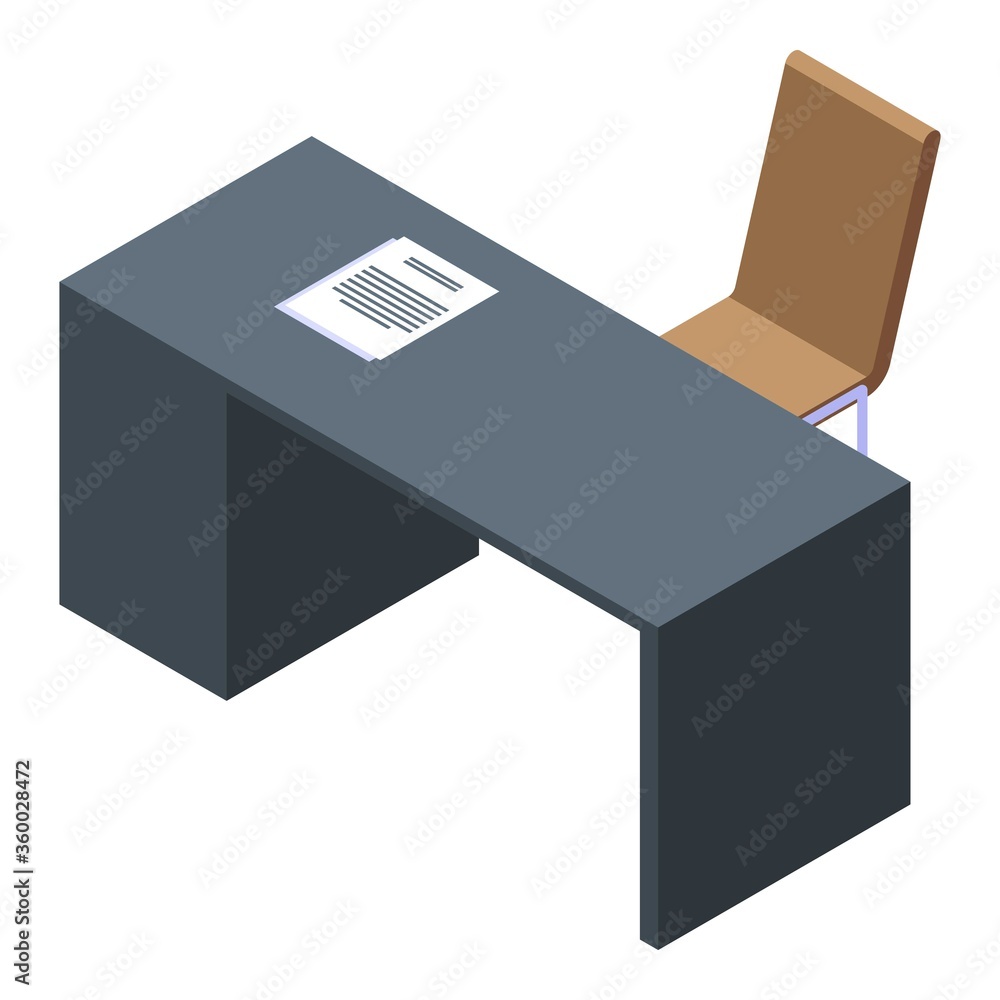 Poster office manager desktop icon. isometric of office manager desktop vector icon for web design isolated