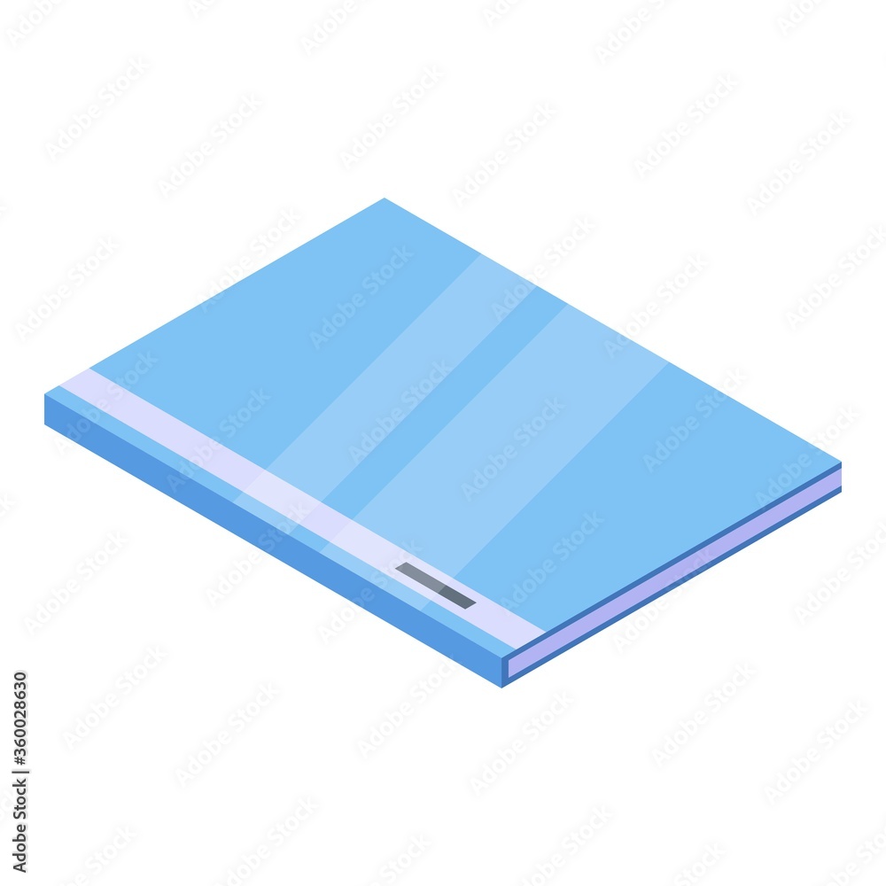 Poster office manager notebook icon. isometric of office manager notebook vector icon for web design isolat