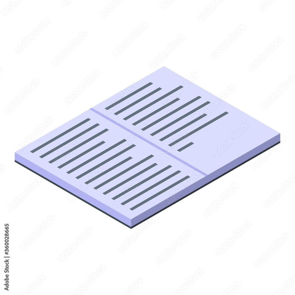 Poster open manager plan notebook icon. isometric of open manager plan notebook vector icon for web design 