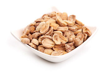 Roasted and Salted Peanuts, isolated on white background