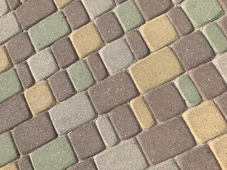 background texture of trotuvor tiles of different colors