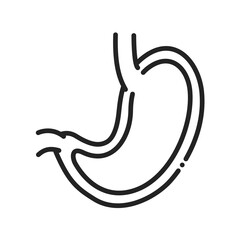 Gastroenterology black line icon. Stomach line color icon. Human organ concept. Sign for web page, mobile app, button, logo. Vector isolated element. Editable stroke