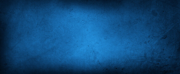 Blue textured concrete stone banner background