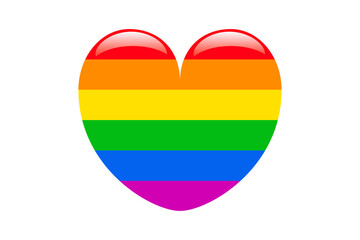 Rainbow Heart shape icon vector illustration. LGBTQ pride
