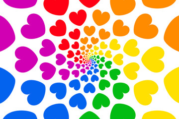 Fototapeta na wymiar Background of Rainbow Heart shape icon vector illustration. LGBTQ pride