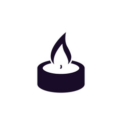 simple candle icon. concept of burning candlestick, attributes of Christianity, radiance, meditation. isolated on gray background. flat style trend modern logo design vector illustration eps 10