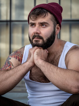 Young french bearded man