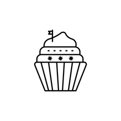 cupcake line icon. Signs and symbols can be used for web, logo, mobile app, UI, UX