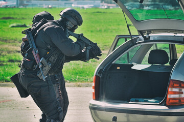 Fototapeta Police in action. obraz