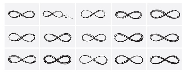 Infinity set hand drawn illustration	