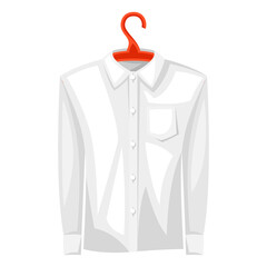 Illustration of shirt on hanger.