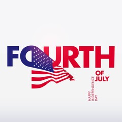 4'th July Independence Day. America. Freedom liberation. Logo, vector, flag, democracy. Graphic expression. Statue of Liberty, sculpture, logo, symbol.
