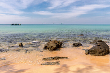 Fototapeta na wymiar Sunset beach, Koh Rong Samloem island, Sihanoukville, Cambodia.