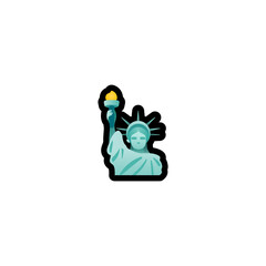 Statue of Liberty Vector Icon. Isolated American Statue Cartoon Style Emoji, Emoticon Illustration