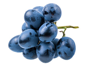 Fresh grapes isolated on white background with clipping pass