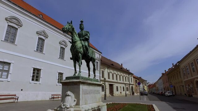 Statue of Count Andras Hadik de Futak in Budapest Hungary, Europe. 4K