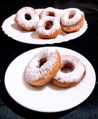 Beautiful white and sprinkled donut