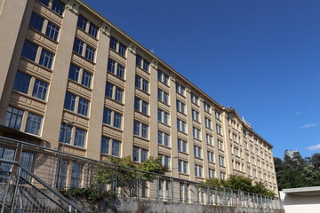 Anciens locaux de l'entreprise MANUFRANCE à Saint Etienne vue de l'extérieur, ville de Saint Etienne, département de la Loire