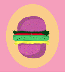 hamburguesa colorida