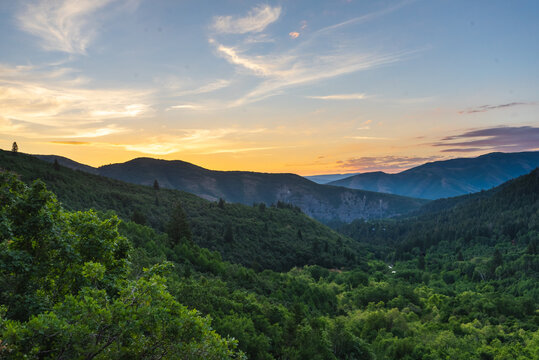 Sunrise in the Wasatch mountain range, Utah